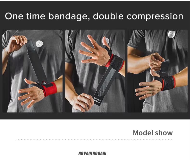 Gym Wrist Wraps Straps Double Layer detail 5