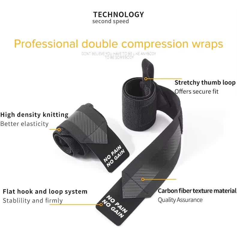 Gym Wrist Wraps Straps Double Layer thumbnail 3